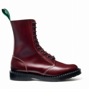 Botas De Astronauta Solovair Hi-Shine 11 Eye Hombre Rojas | S11-969-OX-G-030