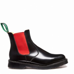 Botas Dealer Solovair Greasy Hombre Negras | S0-900-BK-RD-G-030