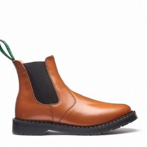 Botas Dealer Solovair Hi-Shine Dealer Boot Hombre Marrones | S0-900-TAN-IVY-G-050