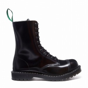 Botas Derby Solovair 11 Eye Steel Toe Hombre Negras | SC11-1980-BK-G-060