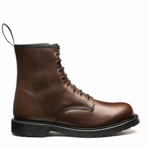 Botas Derby Solovair Gaucho Crazy Horse Shearling Lined 8 Eye Hombre Marrones | LS8-551-CH-SHE-B-055