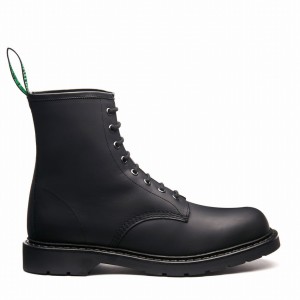 Botas Derby Solovair Greasy Shearling Lined 8 Eye Mujer Negras | LS8-551-BG-SHE-B-050
