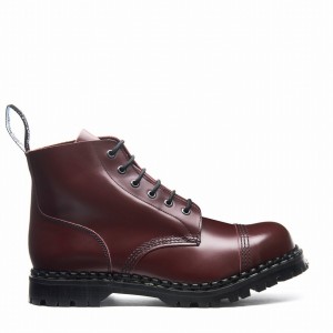 Botas Derby Solovair Hi-Shine 6 Eye Steel Toe Capped Hombre Rojas | GF6-1710-OX-030