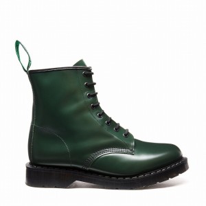 Botas Derby Solovair Hi-Shine 8 Eye Hombre Verde | S8-551-GN-G-030