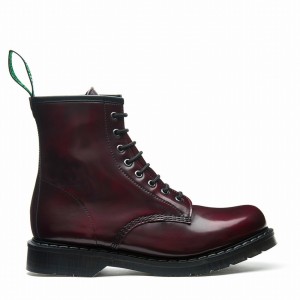 Botas Derby Solovair Rub-Off Vegan 8 Eye Hombre Rojas | VS8-551-CR-RO-VEG-G-030