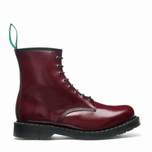 Botas Derby Solovair Vegan Hi-Shine 8 Eye Hombre Rojas | VS8-551-OX-VEG-G-040