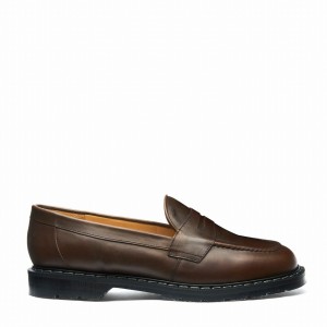 Mocasines Solovair Gaucho Crazy Horse Penny Hombre Marrones | S0-970-CH-G-030