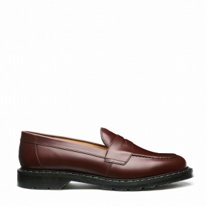 Mocasines Solovair Hi-Shine Penny Mujer Rojas | S0-970-OX-G-030