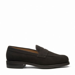 Mocasines Solovair Suede Penny Hombre Marrones | 970-BN-SUE-060