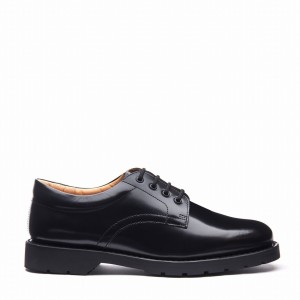 Zapatos Gibson Solovair Hi-Shine 4 Eye Mujer Negras | 1462-120