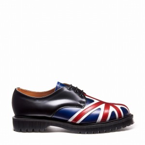 Zapatos Gibson Solovair Union Jack Hombre Negras | 3-995-UJ-060