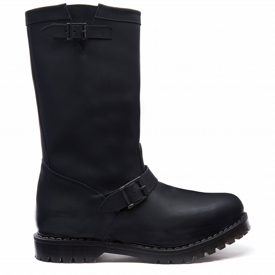Botas Biker Solovair Greasy Mujer Negras | SC0-1000-BG-G-065