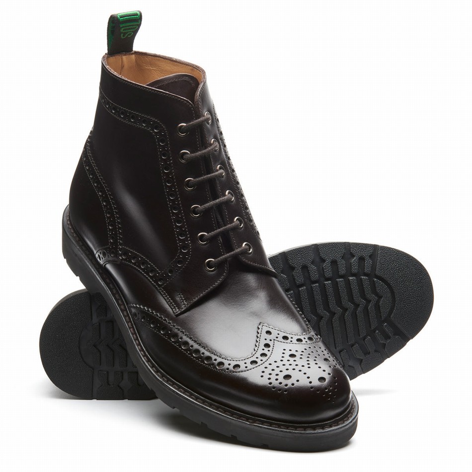 Botas Brogue Solovair 6 Eye Derby Hombre Marrones | LS6-019-BNG-B-060