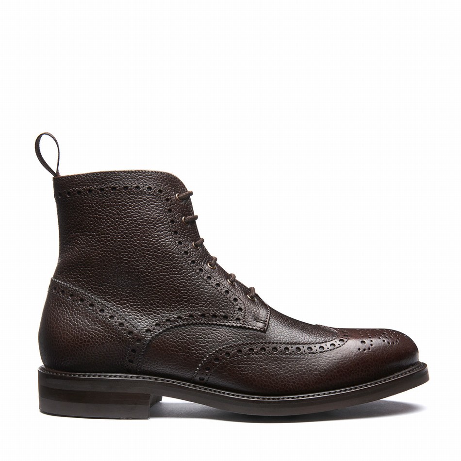 Botas Brogue Solovair Grain-Calf 6 Eye Derby Hombre Marrones | 019-BRN-CC-060