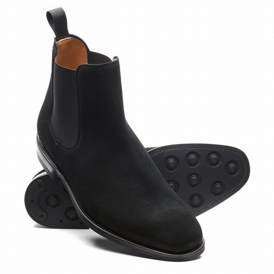 Botas Chelsea Solovair Suede Hombre Negras | 101-BK-SUE-060