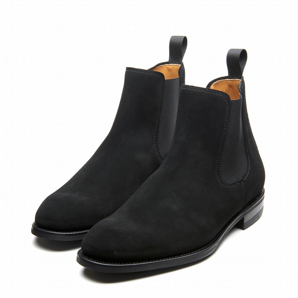 Botas Chelsea Solovair Suede Hombre Negras | 101-BK-SUE-060