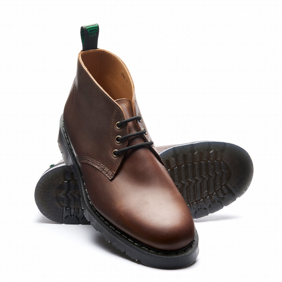 Botas Chukka Solovair Gaucho Crazy Horse 3 Eye Hombre Marrones | S3-080-CH-G-030