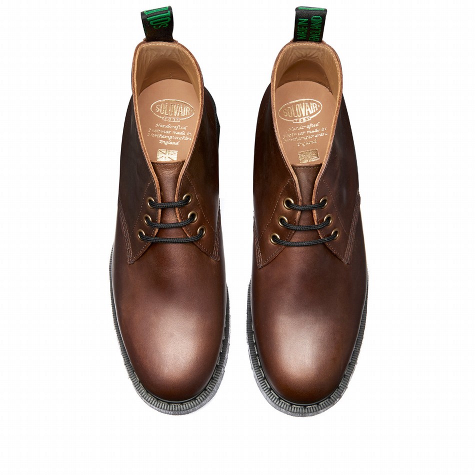Botas Chukka Solovair Gaucho Crazy Horse 3 Eye Hombre Marrones | S3-080-CH-G-030