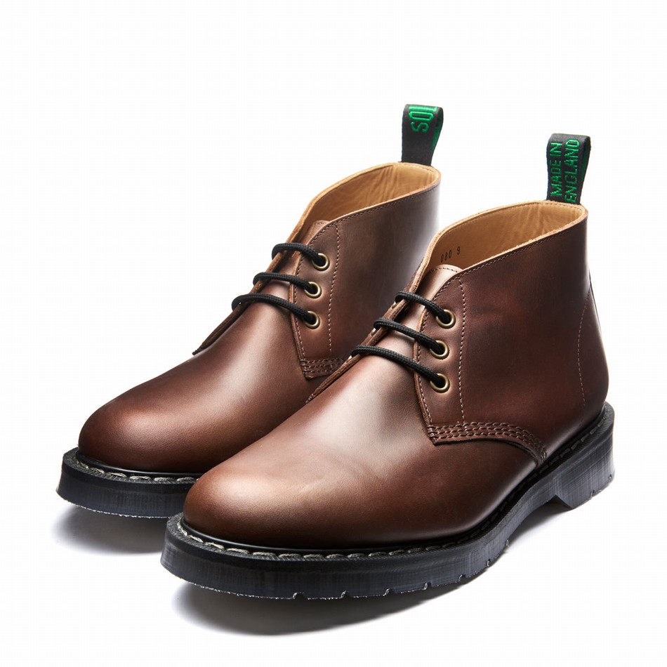 Botas Chukka Solovair Gaucho Crazy Horse 3 Eye Hombre Marrones | S3-080-CH-G-030