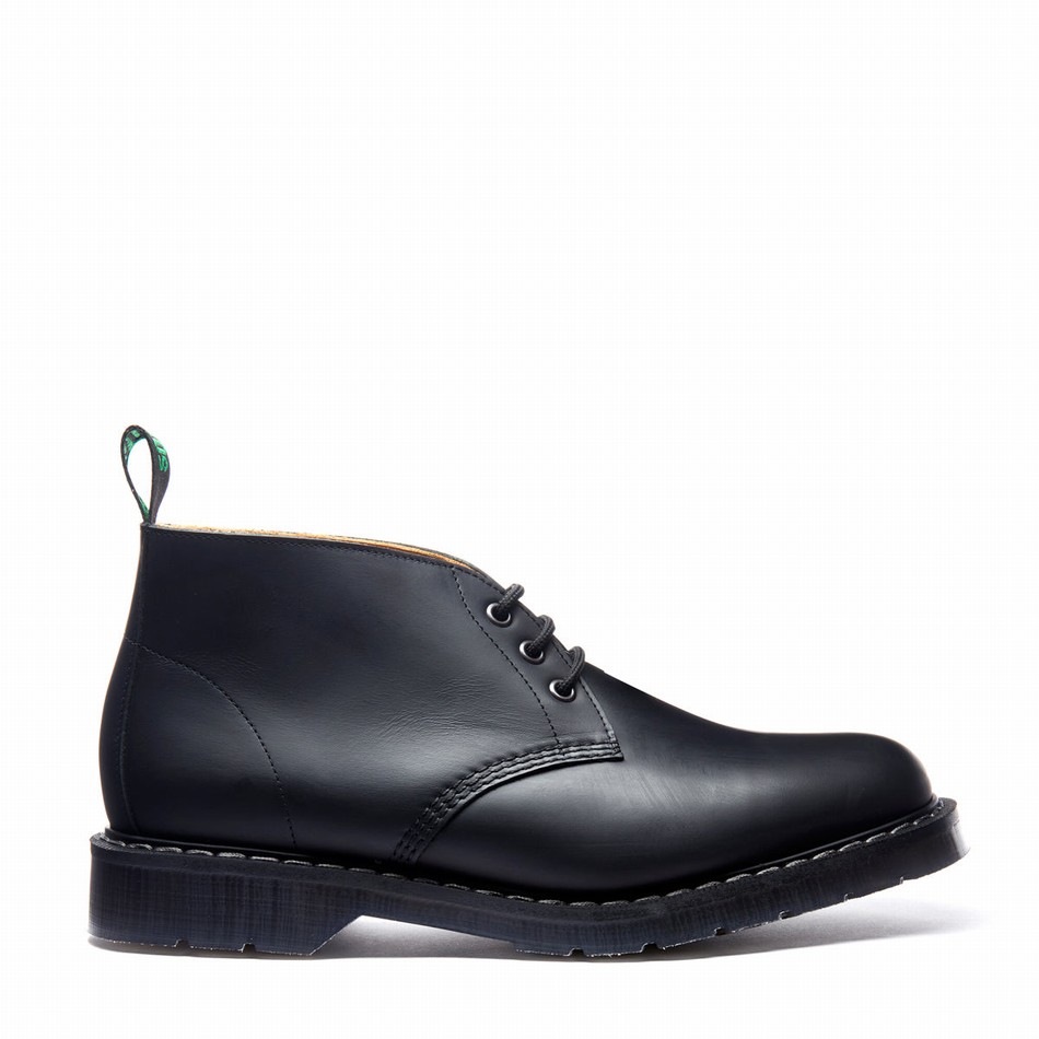 Botas Chukka Solovair Greasy 3 Eye Hombre Negras | S3-080-BG-G-030