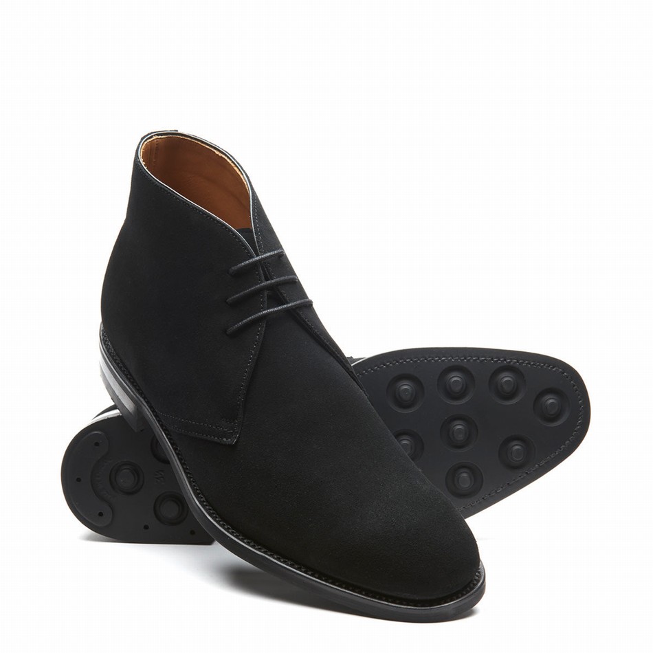 Botas Chukka Solovair Suede 3 Eye Hombre Negras | 103-BK-SUE-060
