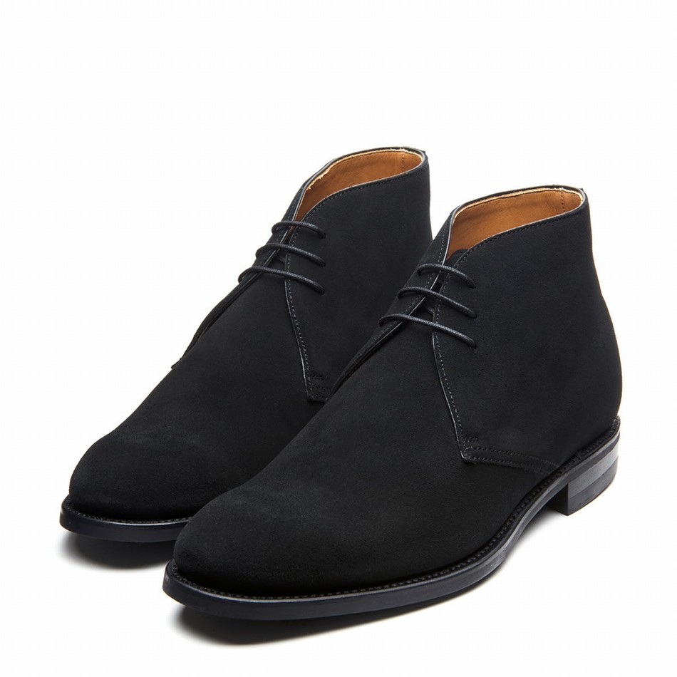 Botas Chukka Solovair Suede 3 Eye Hombre Negras | 103-BK-SUE-060