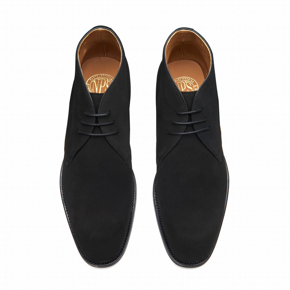 Botas Chukka Solovair Suede 3 Eye Hombre Negras | 103-BK-SUE-060