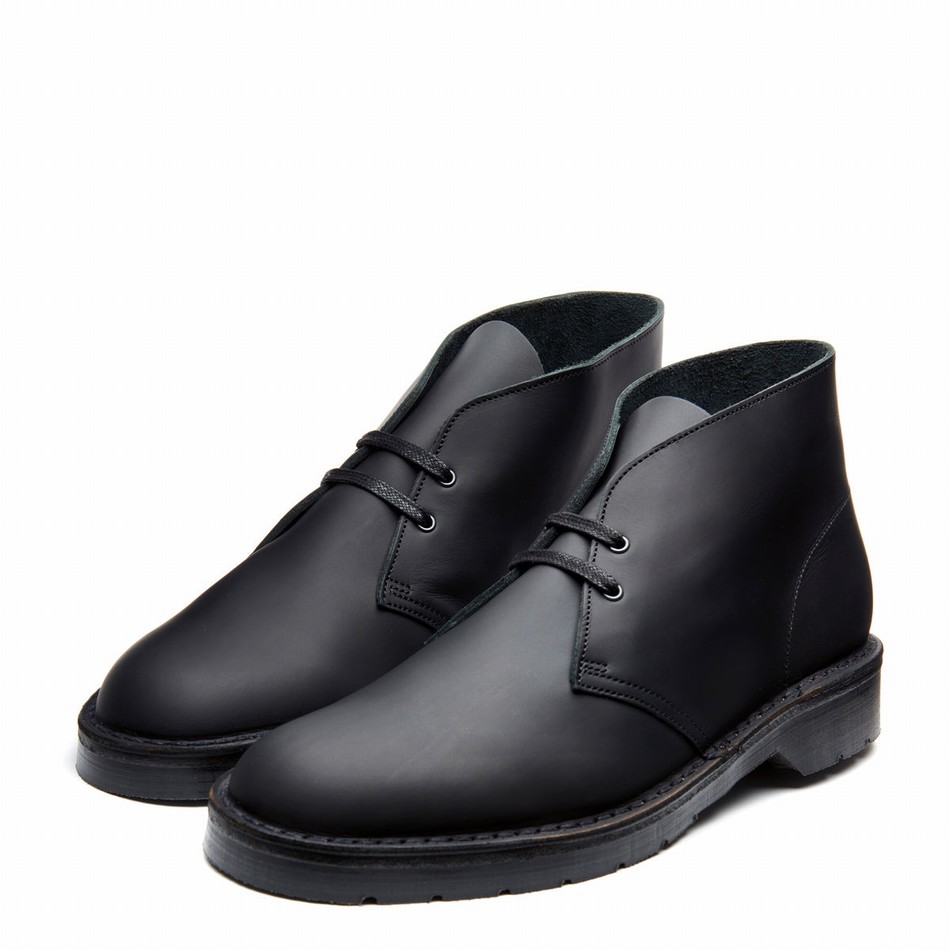 Botas Chukka Solovair Waxy Hombre Negras | 103-357-060
