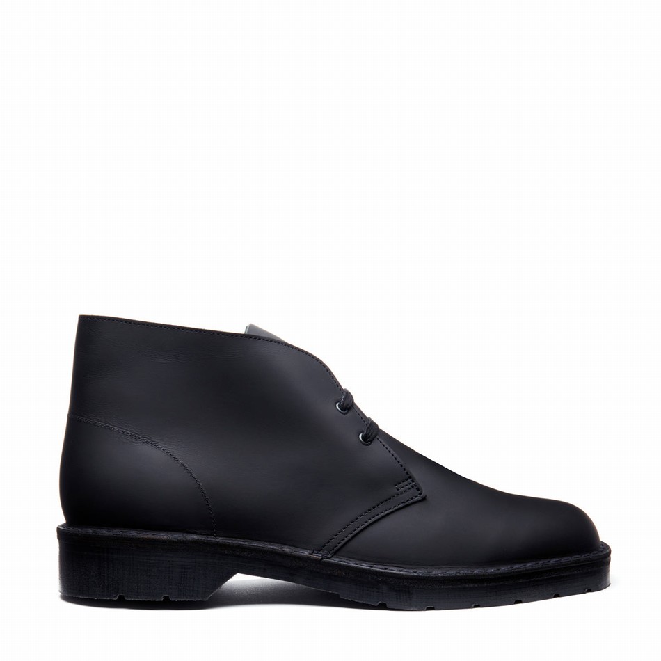 Botas Chukka Solovair Waxy Hombre Negras | 103-357-060