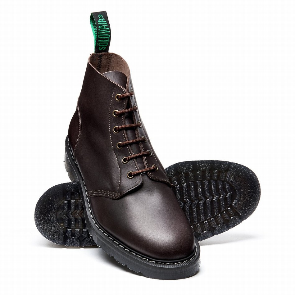 Botas De Astronauta Solovair 6 Eye Hombre Marrones | S6-969-BNG-G-030