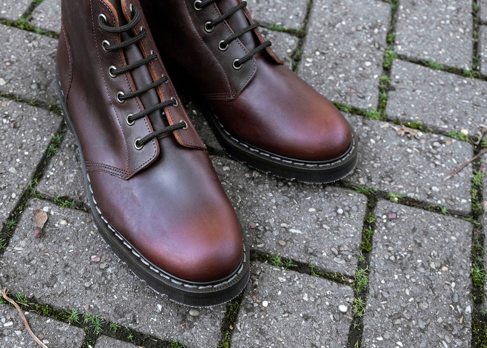 Botas De Astronauta Solovair Gaucho Crazy Horse 6 Eye Mujer Marrones | S6-969-CH-G-030