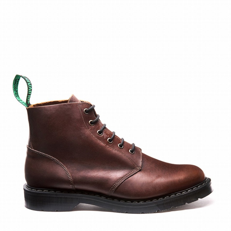 Botas De Astronauta Solovair Gaucho Crazy Horse 6 Eye Mujer Marrones | S6-969-CH-G-030