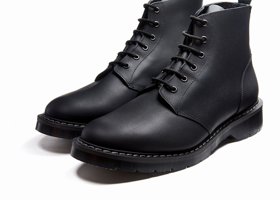 Botas De Astronauta Solovair Greasy 6 Eye Mujer Negras | S6-969-BG-G-030