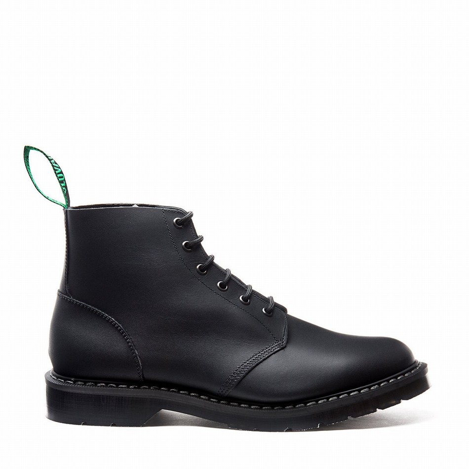 Botas De Astronauta Solovair Greasy 6 Eye Mujer Negras | S6-969-BG-G-030