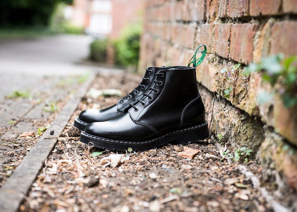 Botas De Astronauta Solovair Hi-Shine 6 Eye Mujer Negras | S6-969-BK-G-030