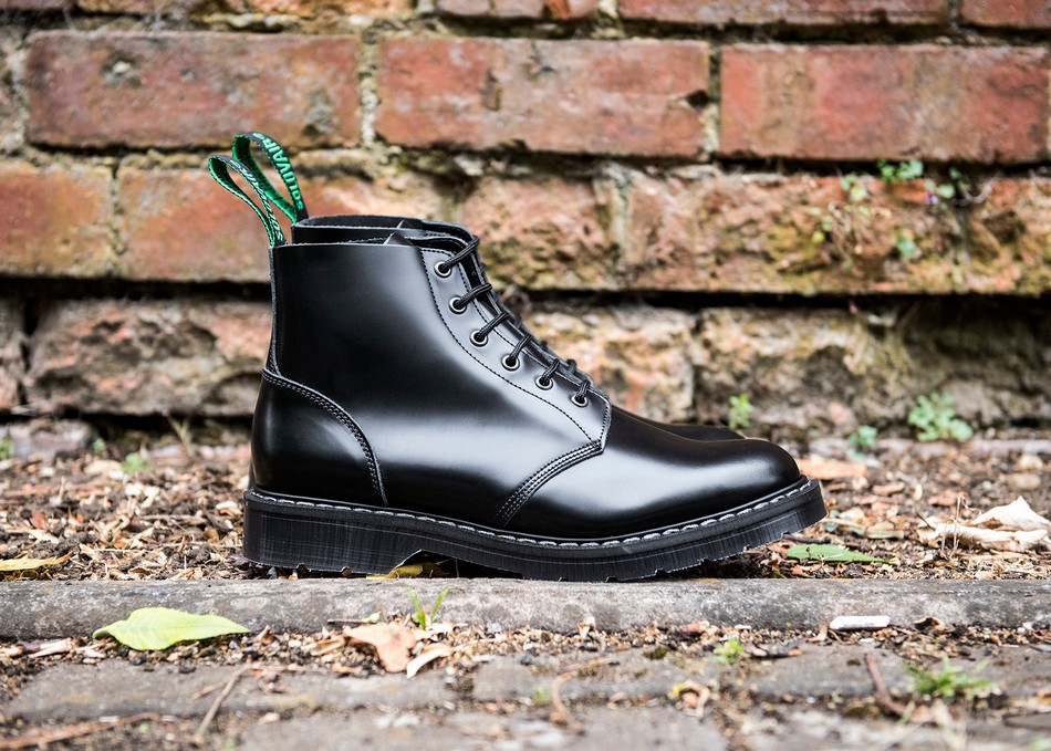 Botas De Astronauta Solovair Hi-Shine 6 Eye Mujer Negras | S6-969-BK-G-030