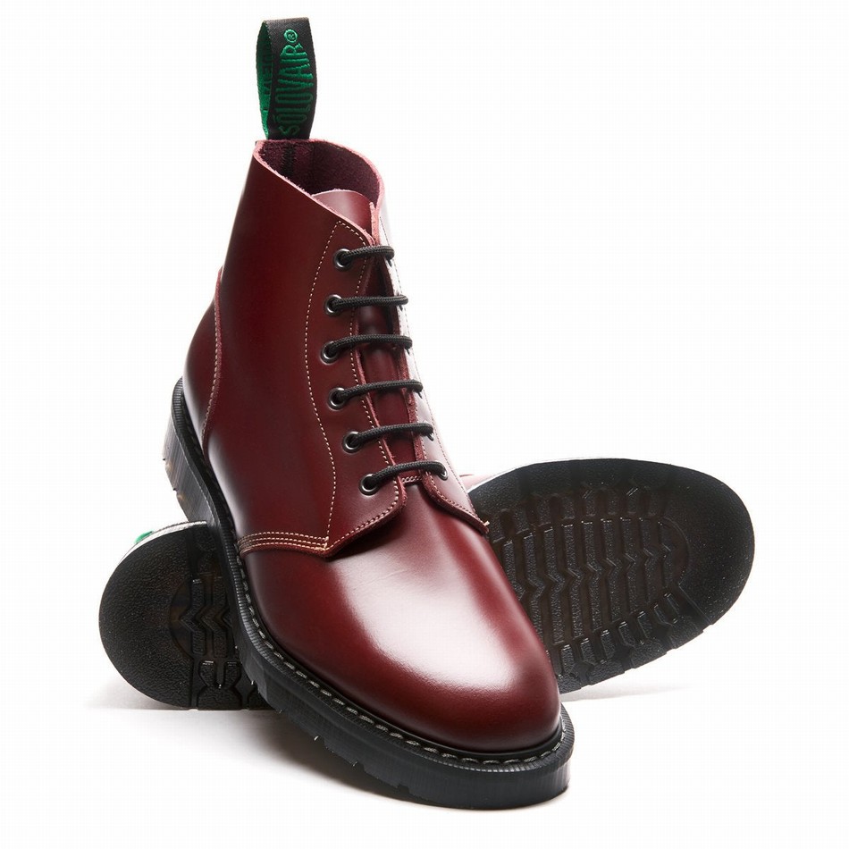Botas De Astronauta Solovair Hi-Shine 6 Eye Mujer Rojas | S6-969-OX-G-030