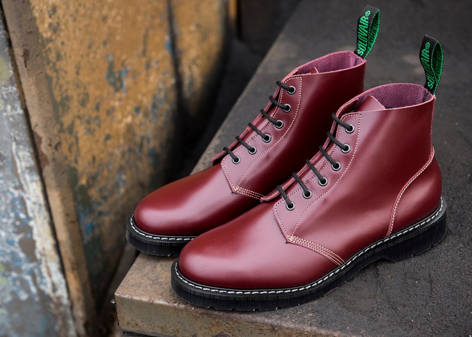 Botas De Astronauta Solovair Hi-Shine 6 Eye Mujer Rojas | S6-969-OX-G-030