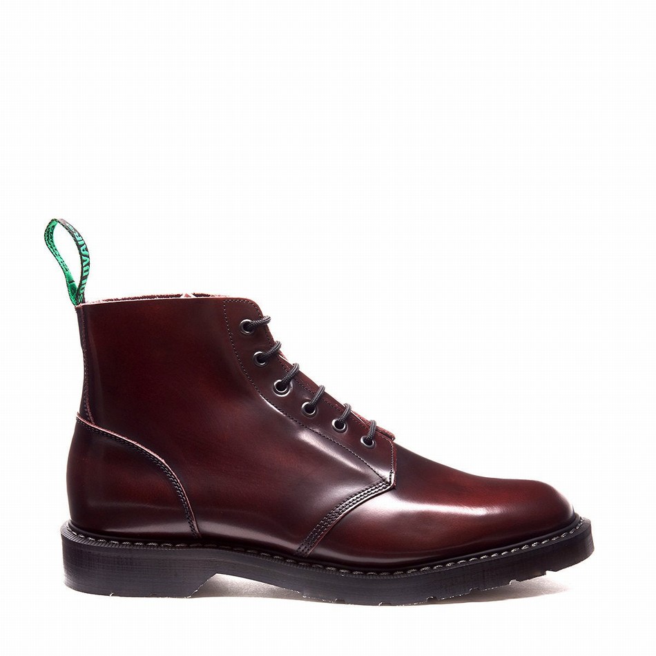 Botas De Astronauta Solovair Rub-Off 6 Eye Mujer Burdeos | S6-969-BUR-G-030