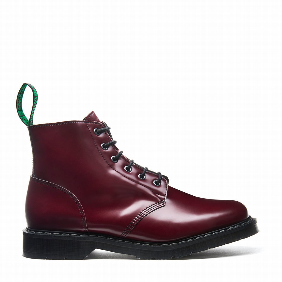 Botas De Astronauta Solovair Vegan 6 Eye Mujer Rojas | VS6-969-OX-VEG-G-030