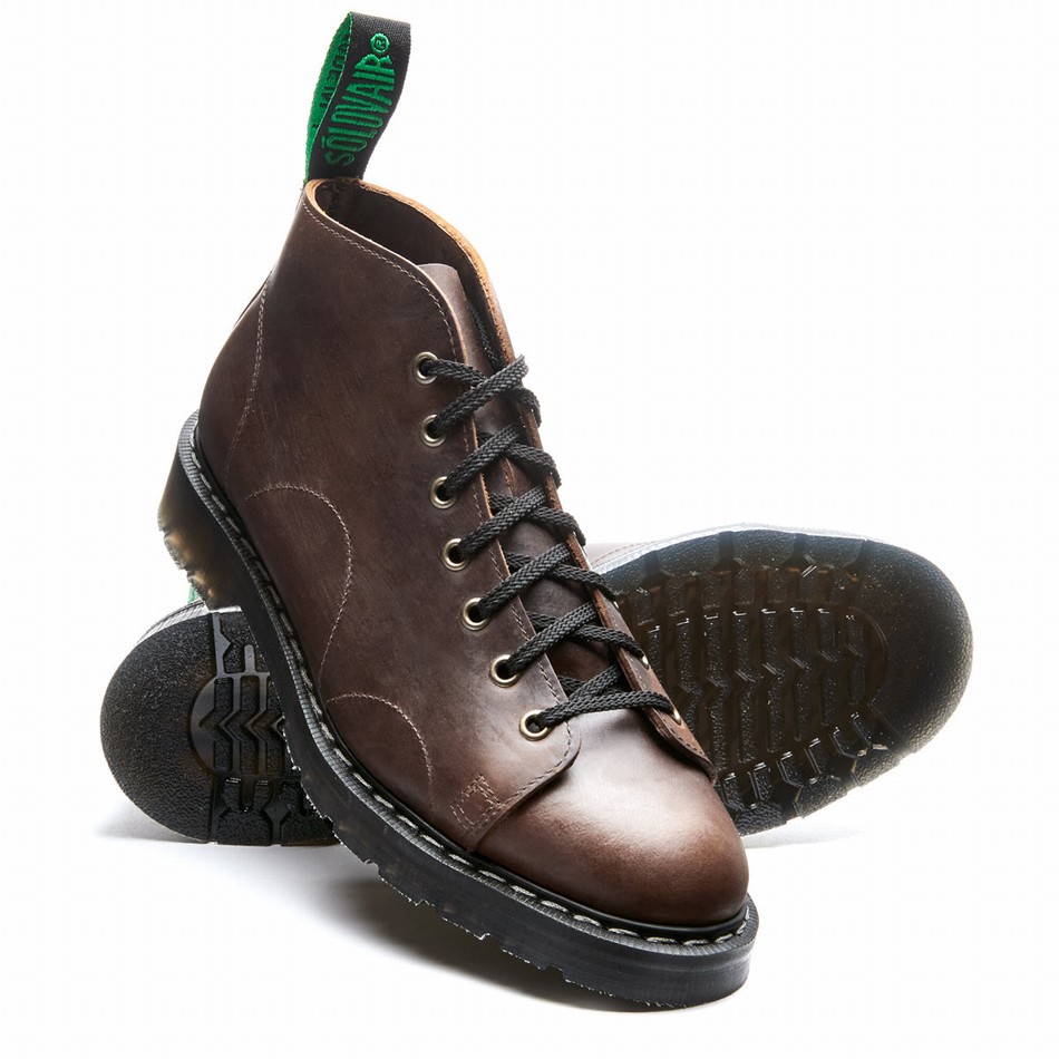 Botas De Mono Solovair Gaucho Crazy Horse Mujer Marrones | S7-116-CH-G-030