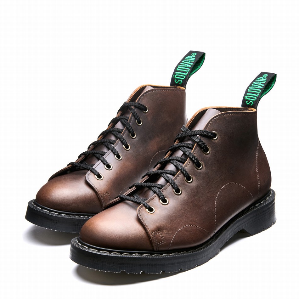Botas De Mono Solovair Gaucho Crazy Horse Mujer Marrones | S7-116-CH-G-030