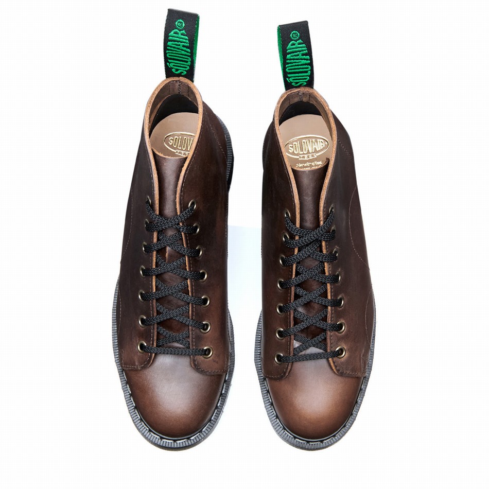 Botas De Mono Solovair Gaucho Crazy Horse Mujer Marrones | S7-116-CH-G-030