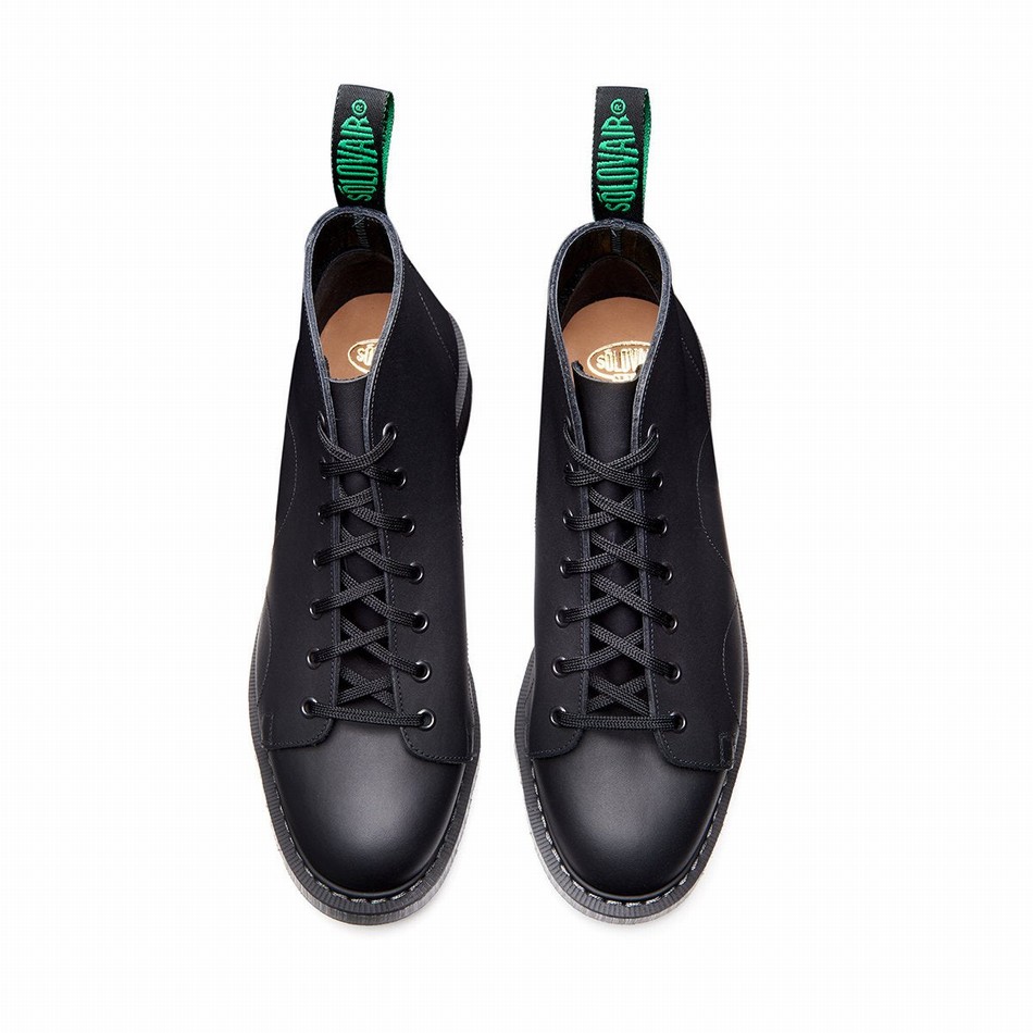 Botas De Mono Solovair Greasy Mujer Negras | S7-116-BG-G-030