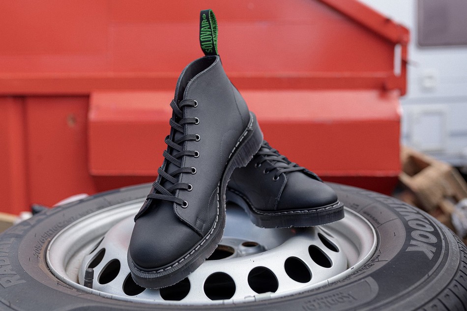 Botas De Mono Solovair Greasy Mujer Negras | S7-116-BG-G-030