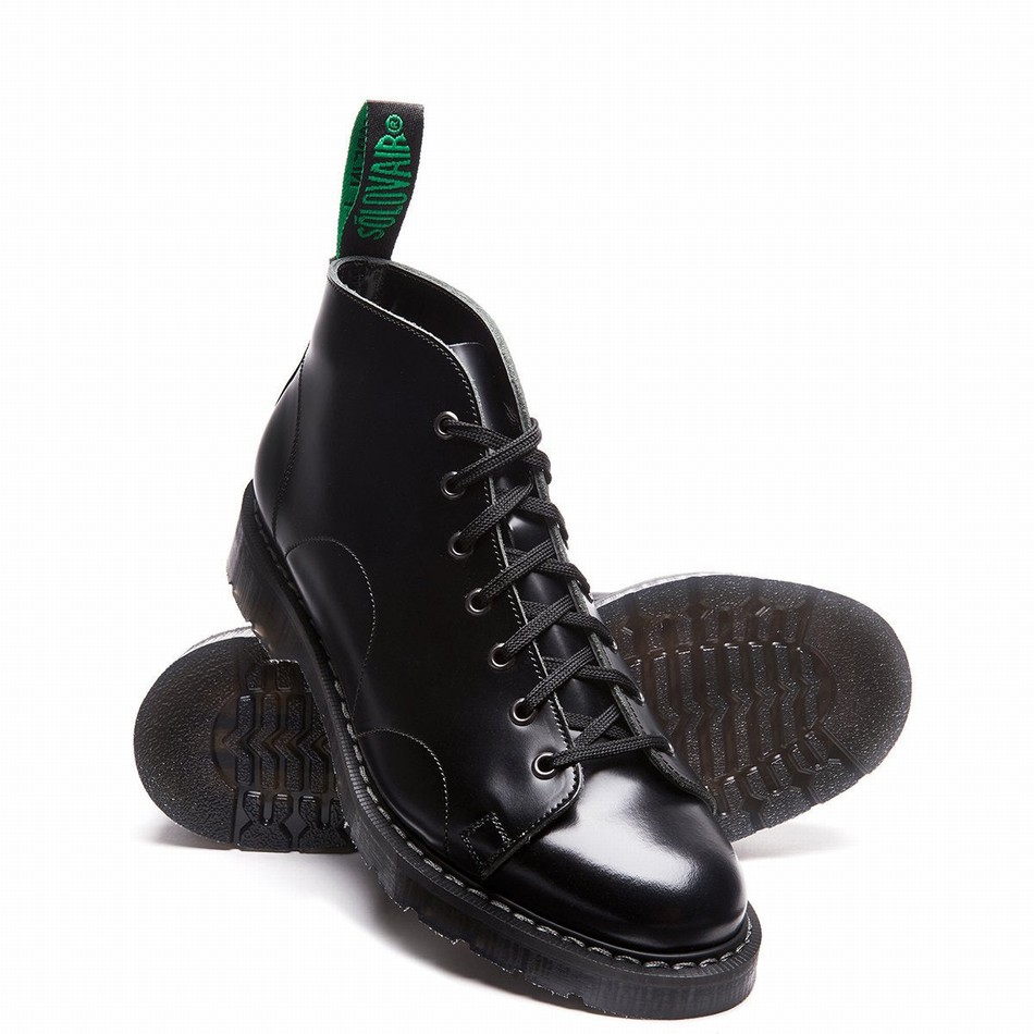 Botas De Mono Solovair Hi-Shine Hombre Negras | S7-116-BK-G-030