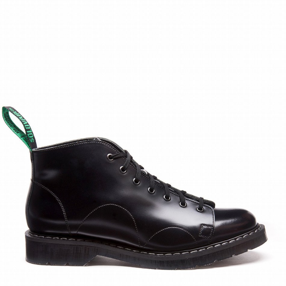 Botas De Mono Solovair Hi-Shine Hombre Negras | S7-116-BK-G-030