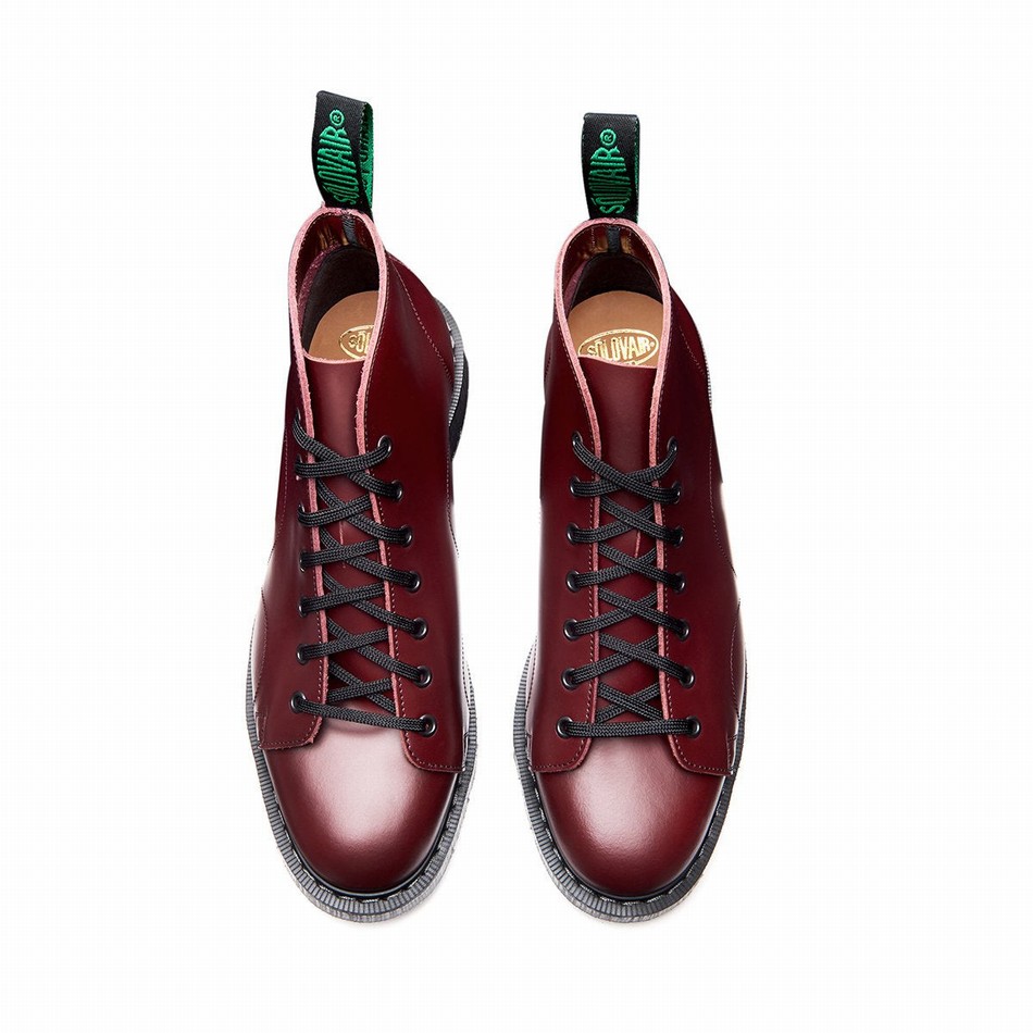 Botas De Mono Solovair Hi-Shine Mujer Rojas | S7-116-OX-G-030