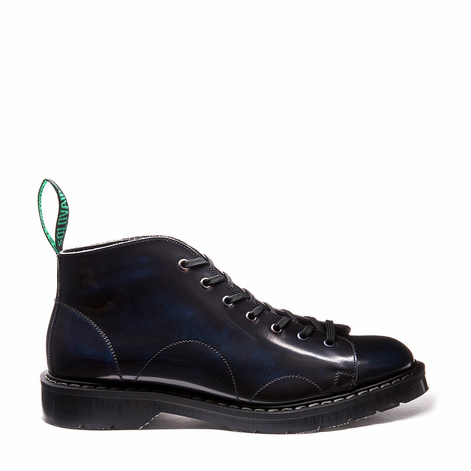 Botas De Mono Solovair Rub-Off Hombre Azul Marino | S7-116-NV-RO-G-030