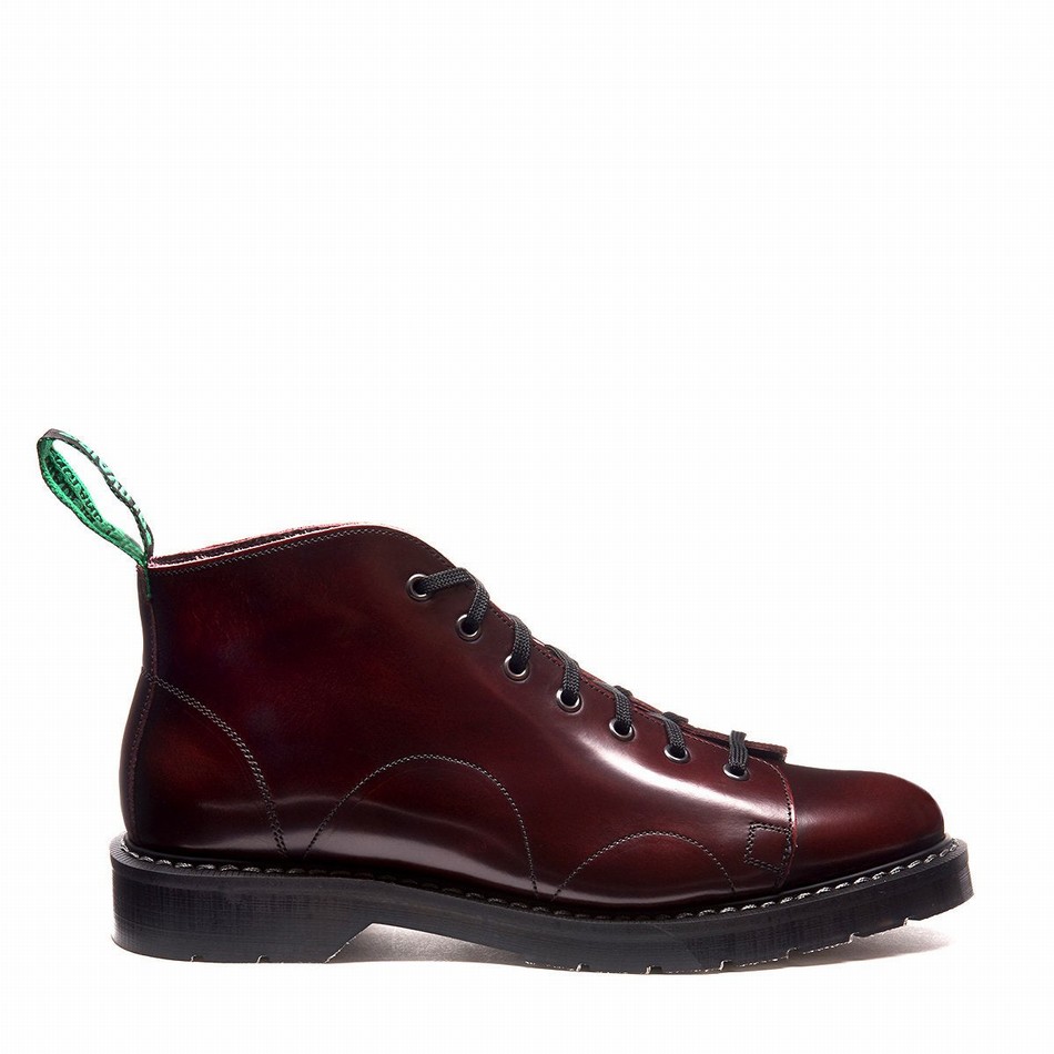 Botas De Mono Solovair Rub-Off Hombre Burdeos | S7-116-BUR-G-030